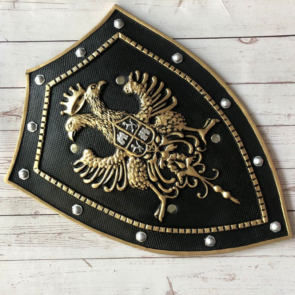 Royal Double Eagle Crown Knight Glory Shield PU Cosplay Prop