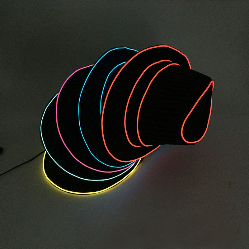 LED Light Up Jazz Hat and Ties Glow Neon Party Costumes