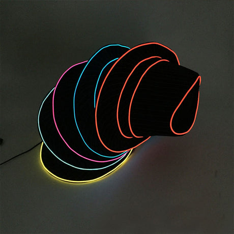 LED Light Up Jazz Hat and Ties Glow Neon Party Costumes