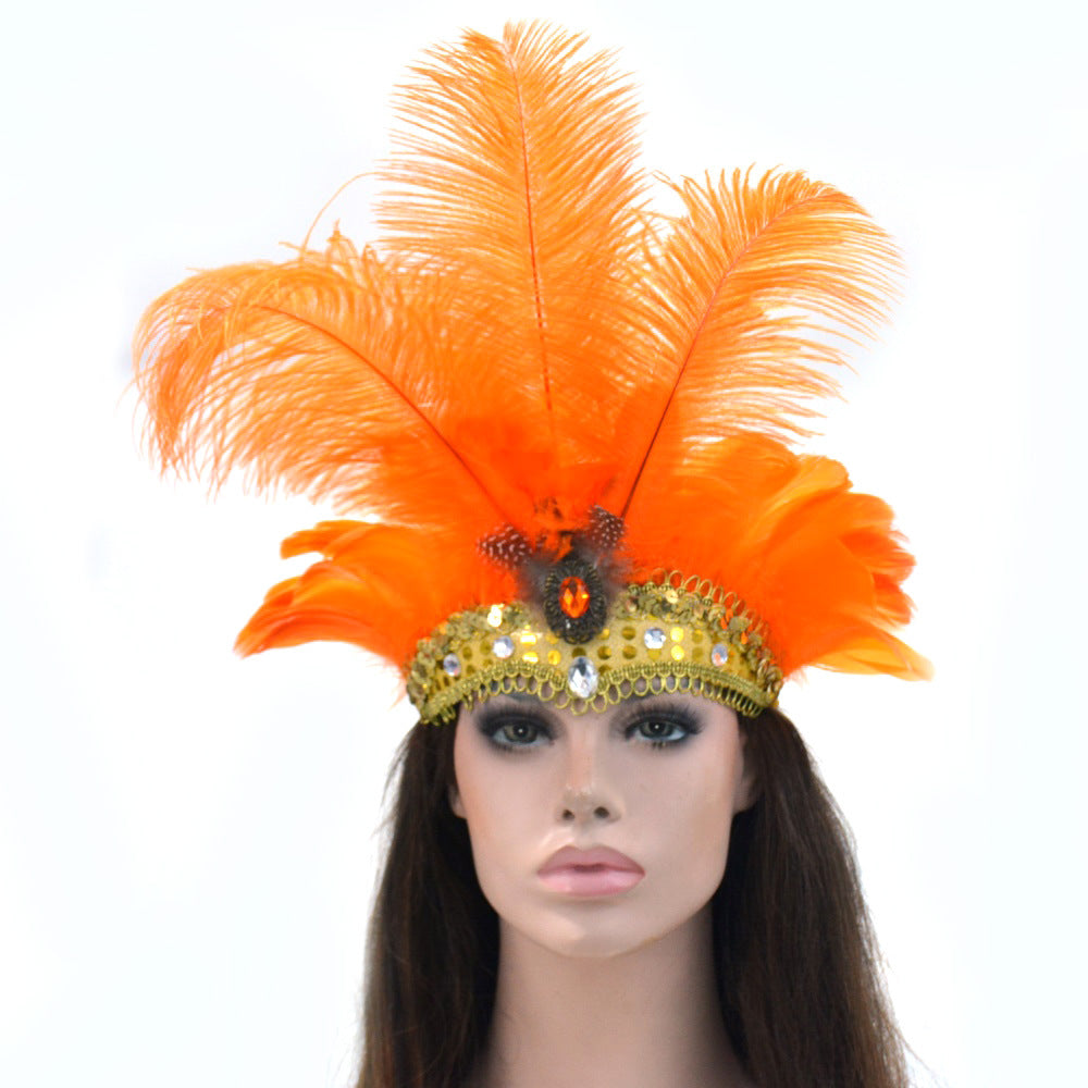 LED Light Carnival Feather Headband Mardi Gras Costume