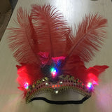 LED Light Carnival Feather Headband Mardi Gras Costume