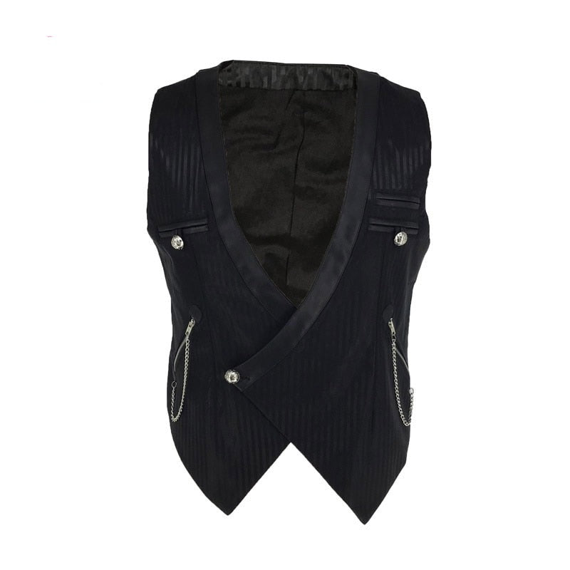 Steampunk Gothic  Victorian Vintage Vest Slim Fit Single Buttons Waistcoat