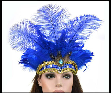 LED Light Carnival Feather Headband Mardi Gras Costume