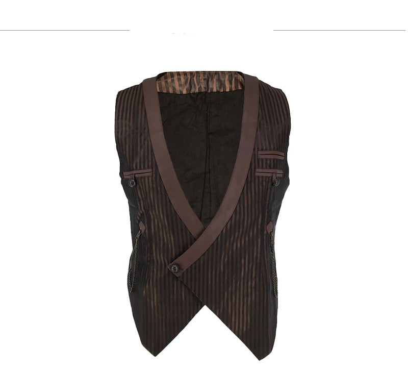 Steampunk Gothic  Victorian Vintage Vest Slim Fit Single Buttons Waistcoat