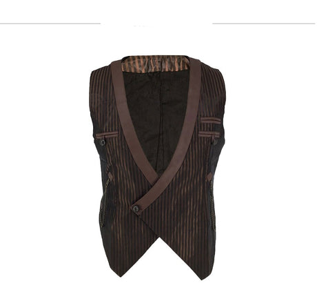 Steampunk Gothic  Victorian Vintage Vest Slim Fit Single Buttons Waistcoat