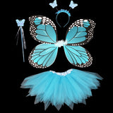Light Up Butterfly Wings + Wand + Headband + Tutu Skirt Costume