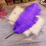 Ostrich Feather Quill Ballpoint Pen 11 Colours