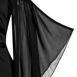 Chiffon Batwing Sleeve Lace-Up Harness Dress