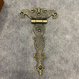 Two Cabinet Door Vintage Brass Plated Large Butt Hinges Te-he-he