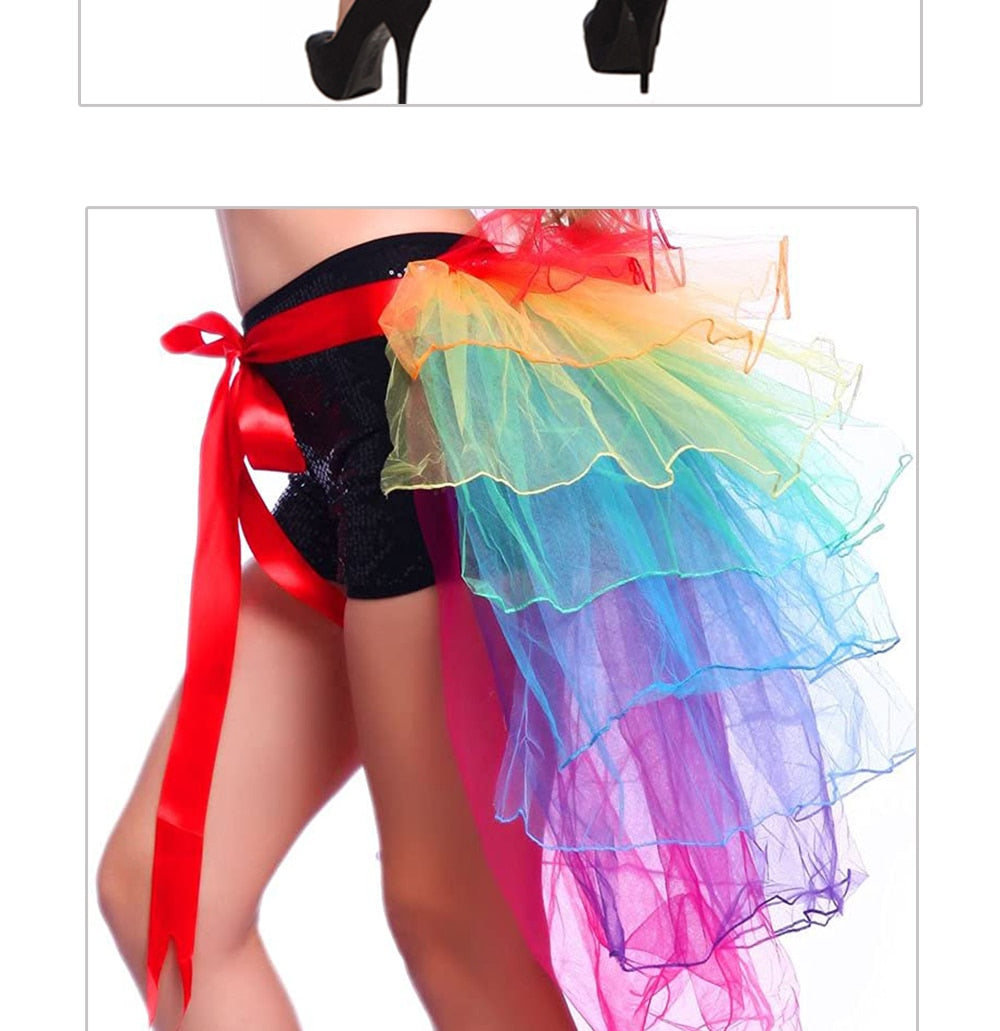 Layered Rainbow Bustle Skirt