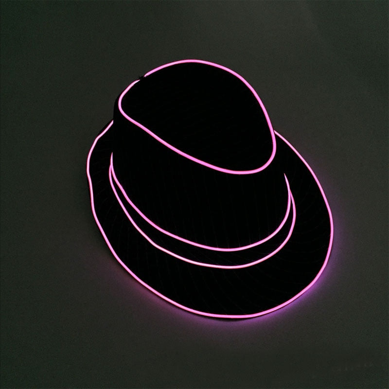 LED Light Up Jazz Hat and Ties Glow Neon Party Costumes