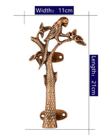 Parrot in a Tree Brass Door Pull Handmade Hardware