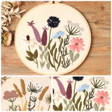 Meadow Flowers Embroidery Starter Kit With Pattern and Instructions and Hoop