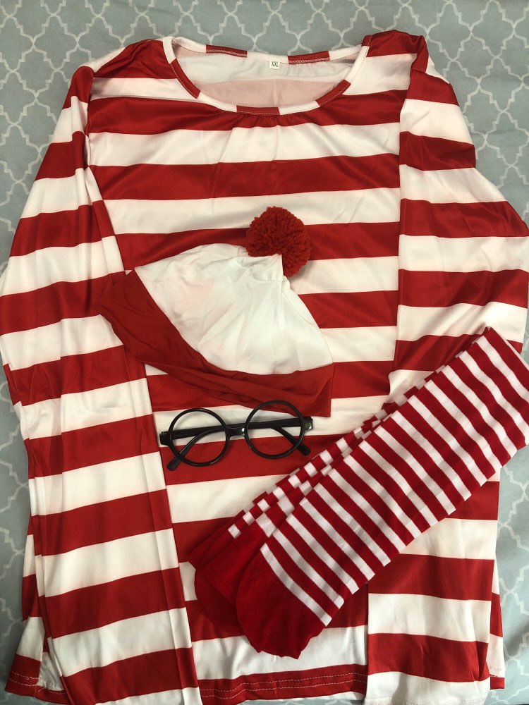 Where's Wally Costume Book Week Outfit Stripe Shirt Hat Glasses