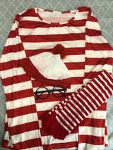 Where's Wally Costume Book Week Outfit Stripe Shirt Hat Glasses