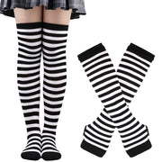 Sanderson Sisters Striped Cotton Socks and Fingerless Gloves Sets