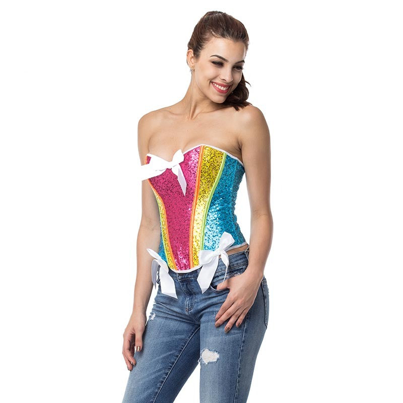 Candy Rainbow Overbust Corset Top