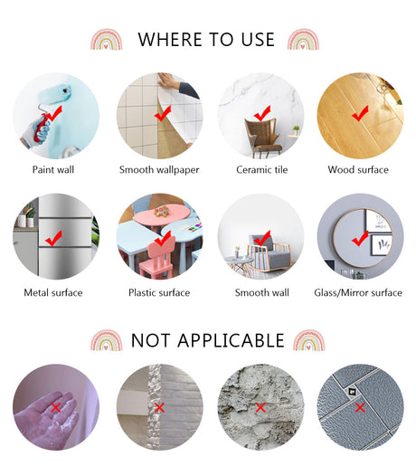 Half Circle Removable Peel and Stick Wall Sticker Wall Decal