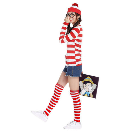 Where's Wally Costume Book Week Outfit Stripe Shirt Hat Glasses