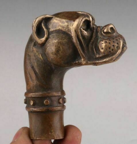 Bronze Dog Walking Stick Handle