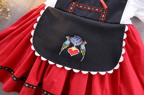 Baby Bavarian Dirndl Dress Children Oktoberfest Costumes German Baby Girl Heidi Costume