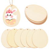 10/25/50pcs Easter Eggs DIY Wooden Craft Hanging Ornament Easter Decorations