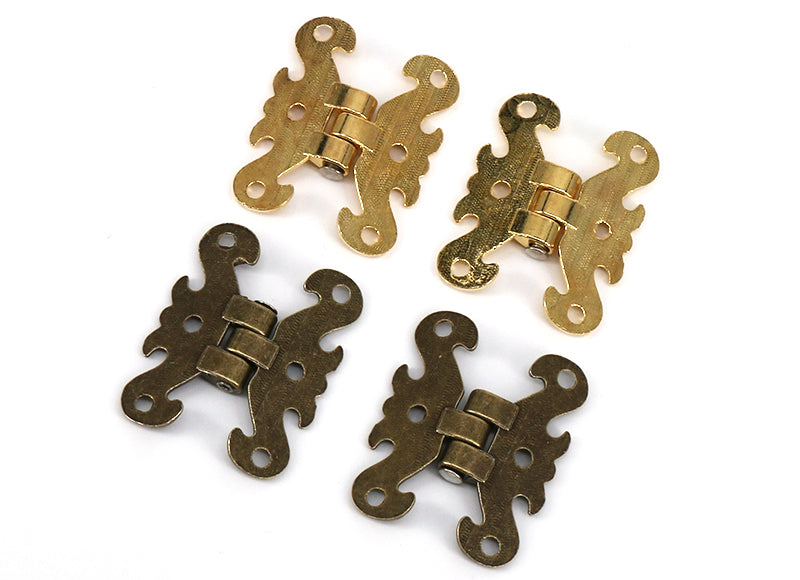 2pcs Mini Hinges for Cabinets or Treasure Boxes