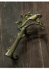 Parrot in a Tree Brass Door Pull Handmade Hardware