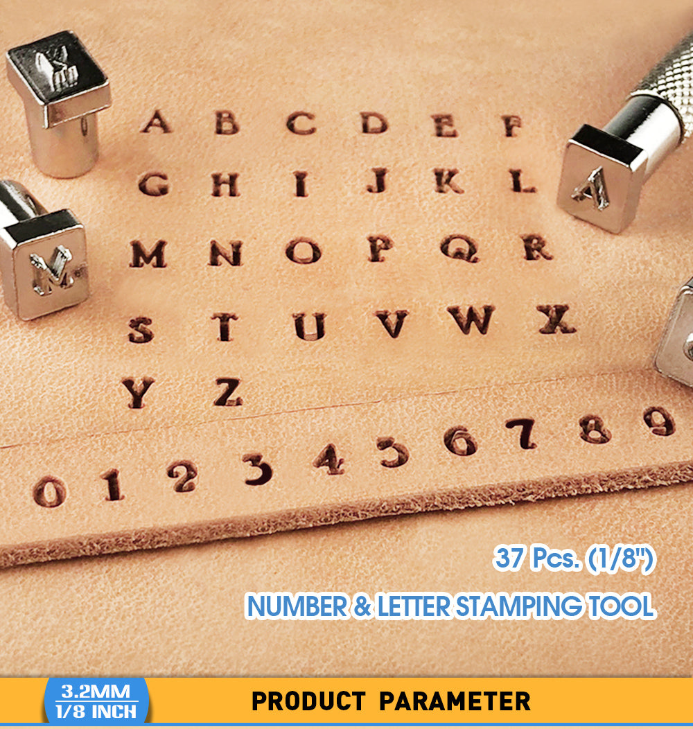 37Pcs Leather Craft Alphabet Number Stamping Tool Set Leather Engraving Stamps