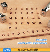 37Pcs Leather Craft Alphabet Number Stamping Tool Set Leather Engraving Stamps