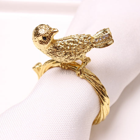 Ten Golden Bird Napkin Rings