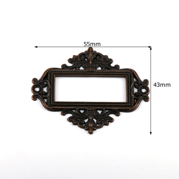 5pcs Antique Medicine Drawer Cabinet Label Frame Card Holders