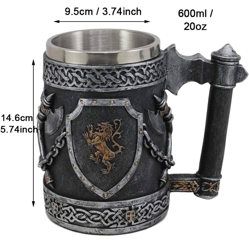 Ebros Large Medieval Coat Of Arms English Lion Heraldry Shields Tankard Beer Mug