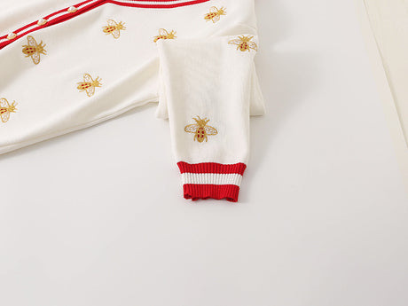 Preppy Bee Embroidered Cardigan