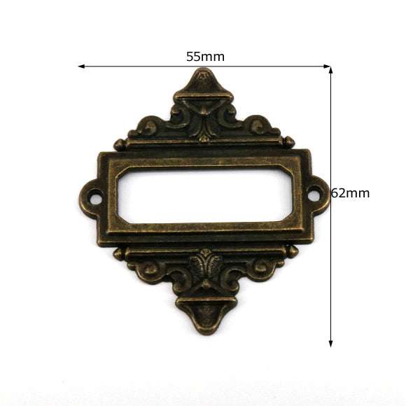 5pcs Antique Medicine Drawer Cabinet Label Frame Card Holders
