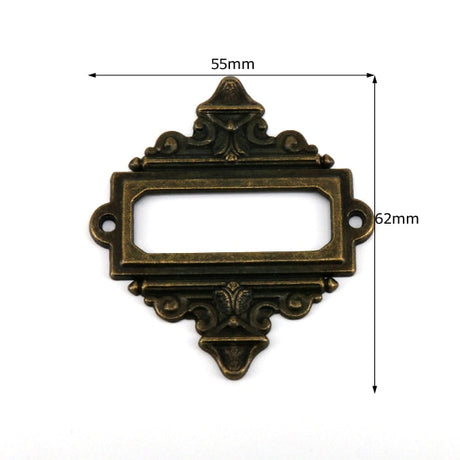 5pcs Antique Medicine Drawer Cabinet Label Frame Card Holders