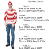 Where's Wally Costume Book Week Outfit Stripe Shirt Hat Glasses
