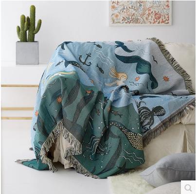 Nordic Mermaids Throw Blanket