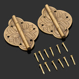 2Pcs Brass Hinges Cabinet Cupboard Door Treasure Box Decorative Hinges