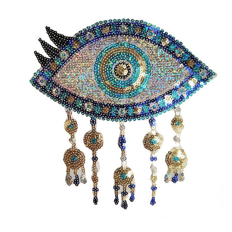 Evil Eye Iron On Sequin Patches