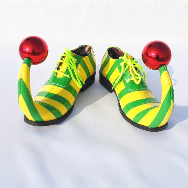 Circus Clown Stripe Shoes For Adults Joker Cosplay