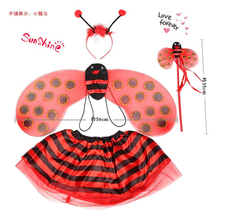4 Piece Sets Bumble Bee & Ladybug Costumes for Kids