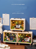 Wooden Dollhouse Carry Box Kits DIY Miniature Doll House