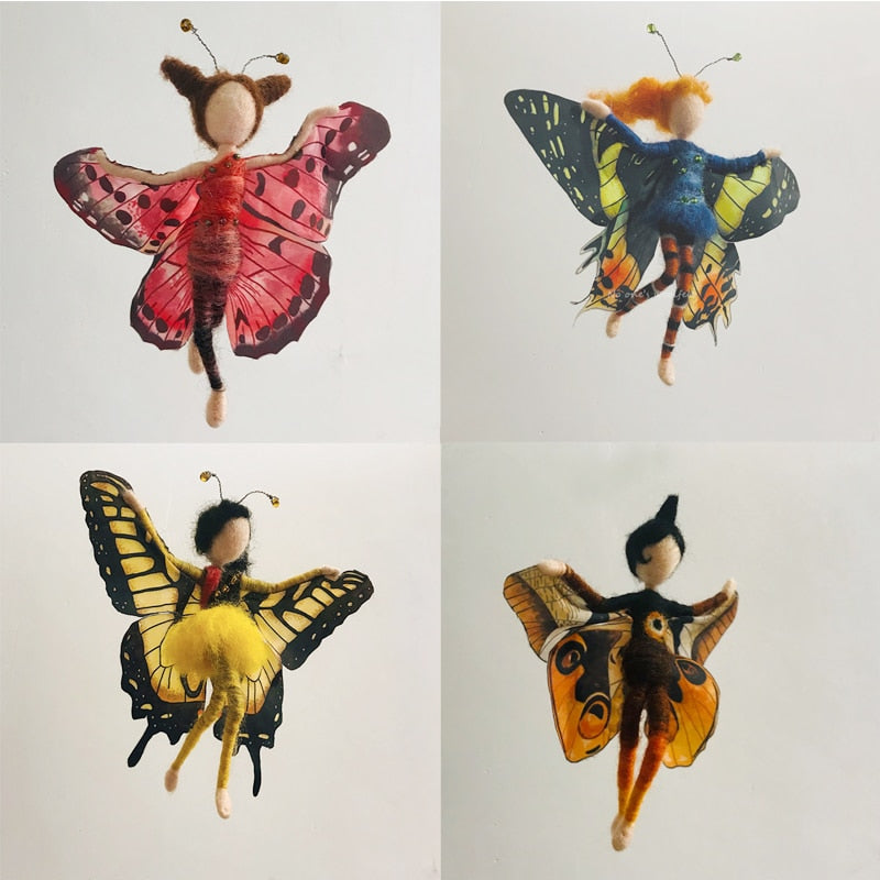 DIY Craft Butterfly Fairy Elf Sprite Wool Needle Felt Kits