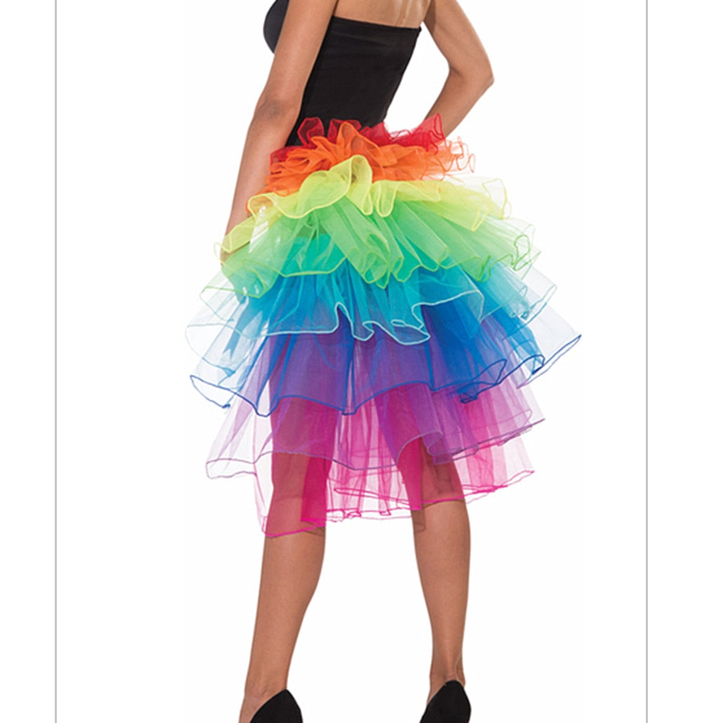 Layered Rainbow Bustle Skirt