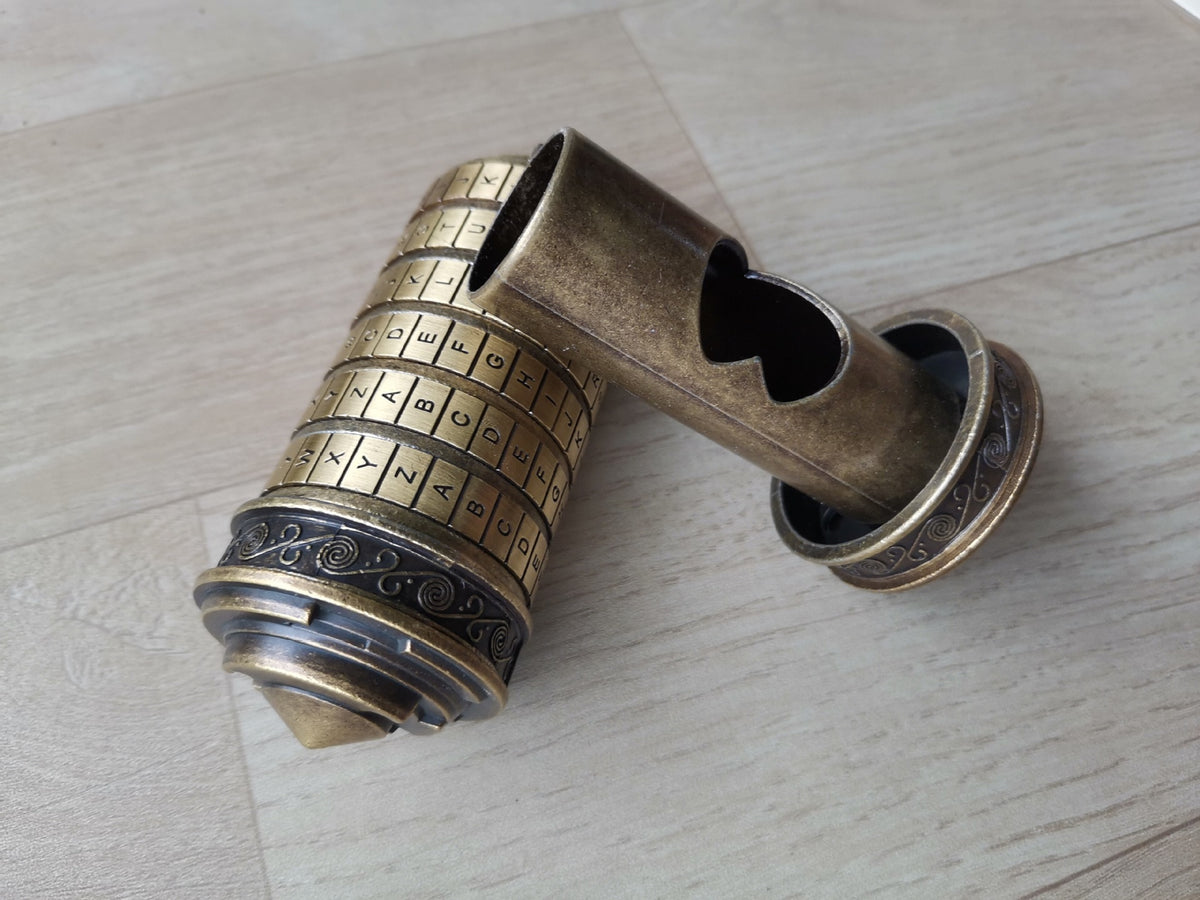 Leonardo da Vinci Code Bronze Metal Cryptex Locks Letter Password Chamber