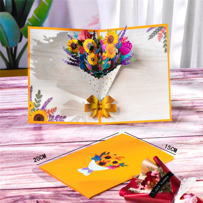 Pop-Up Flower Card 3D Greeting Card