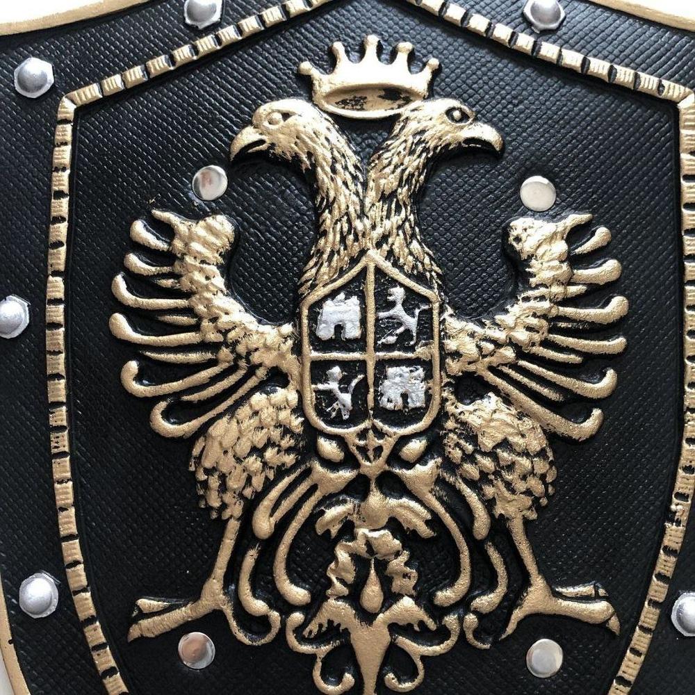 Royal Double Eagle Crown Knight Glory Shield PU Cosplay Prop