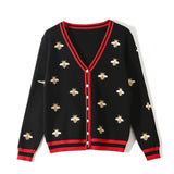 Preppy Bee Embroidered Cardigan