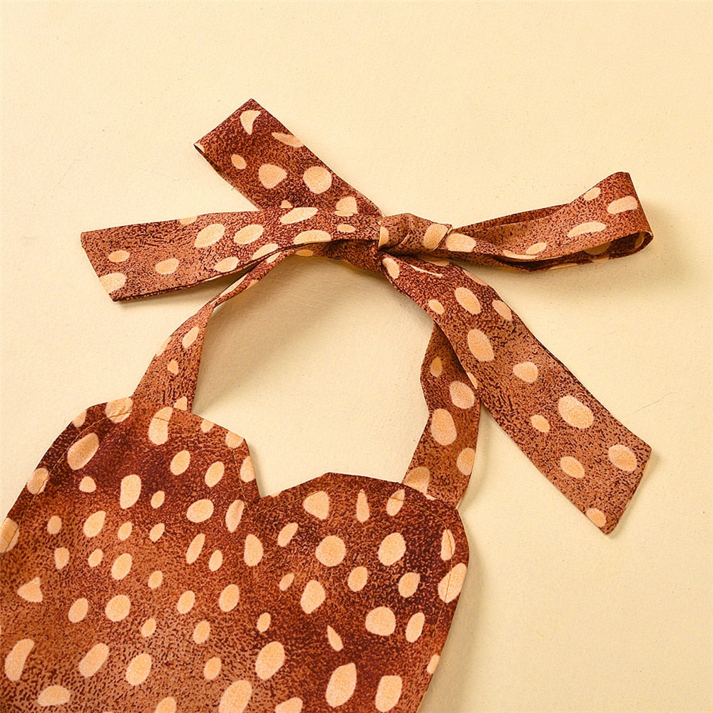 Christmas Baby Girl Deer Costume Antlers Headband Set